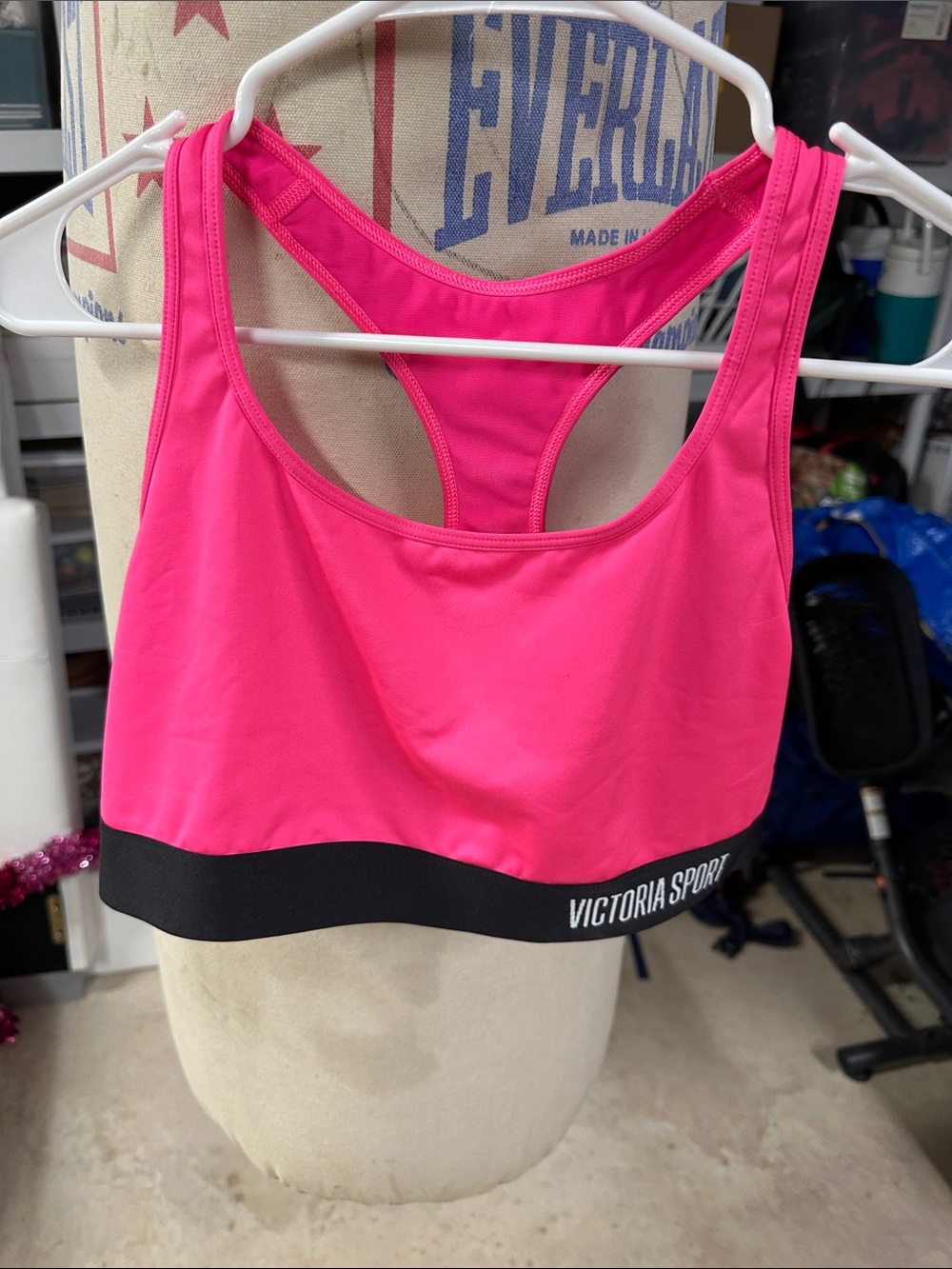 2 Victoria's Secret Pink Racerback Sports Bra with Black Band